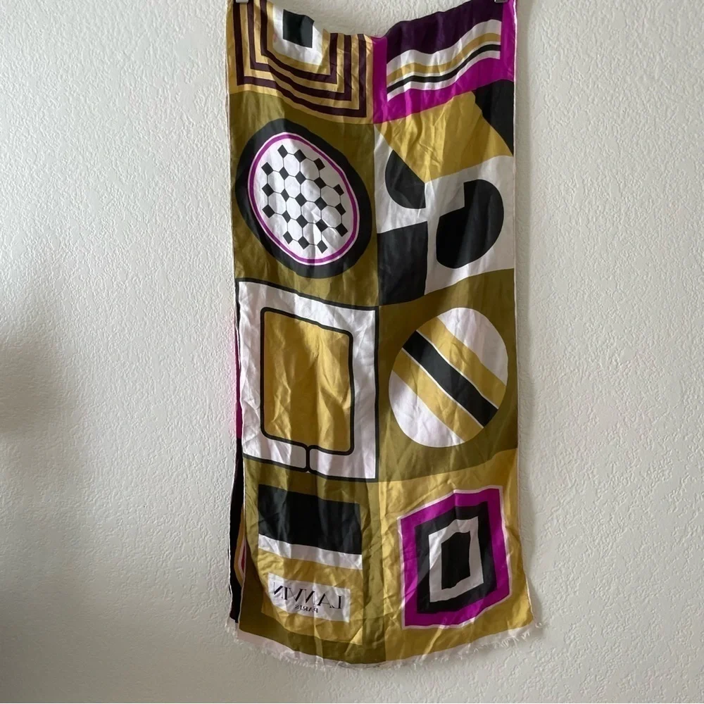 Lanvin long silk printed scarf